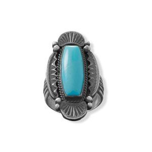 Michael Calladitto Handcrafted Turquoise Native American Navajo Ring